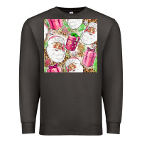 Smoke Pink Christmas Santa Claus and gift box Premium Sweatshirt - NancyCooperArtShop