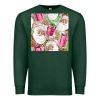 Sports Green Pink Christmas Santa Claus and gift box Premium Sweatshirt - NancyCooperArtShop