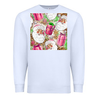 White Pink Christmas Santa Claus and gift box Premium Sweatshirt - NancyCooperArtShop