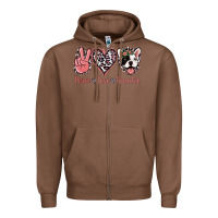 Chestnut Peace Love French Bulldog Zipper Hoodie - Jasminsmagicworld