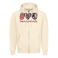 Sandshell Peace Love French Bulldog Zipper Hoodie - Jasminsmagicworld
