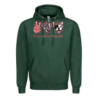 Sports Green Peace Love French Bulldog Zipper Hoodie - Jasminsmagicworld
