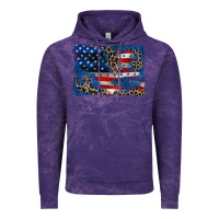 Cloud Purple Leopard glitter American flag 4th of july Vintage Hoodie - CowGirlArtShop