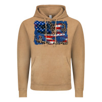 Vintage Camel Leopard glitter American flag 4th of july Vintage Hoodie - CowGirlArtShop