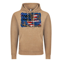 Leopard Glitter American Flag 4th Of July Vintage Hoodie | Teevron