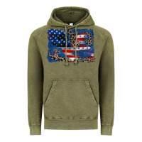 Vintage Olive Leopard glitter American flag 4th of july Vintage Hoodie - CowGirlArtShop