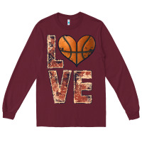 Burgundy basketball love Long Sleeve Tee - JahusDesignShop