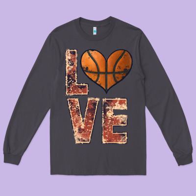 Basketball Love Long Sleeve Tee Designed By Jahusdesignshop