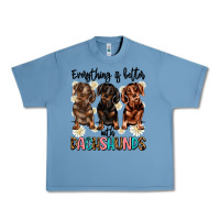 Pebble Blue everything is better with dachshunds Urban Heavy Tee - JahusDesignShop