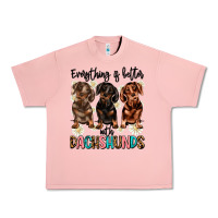 Salmon everything is better with dachshunds Urban Heavy Tee - JahusDesignShop