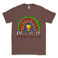 Chestnut Play Ball Football Rainbow Classic Tee - CowhideDigitalArt
