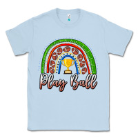 Dusty Blue Play Ball Football Rainbow Classic Tee - CowhideDigitalArt