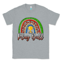 Heather Grey Play Ball Football Rainbow Classic Tee - CowhideDigitalArt