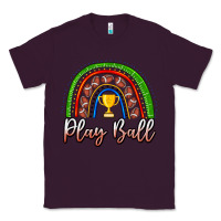 Plum Play Ball Football Rainbow Classic Tee - CowhideDigitalArt