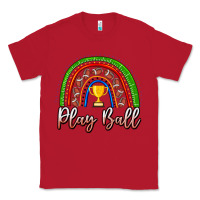 Red Play Ball Football Rainbow Classic Tee - CowhideDigitalArt