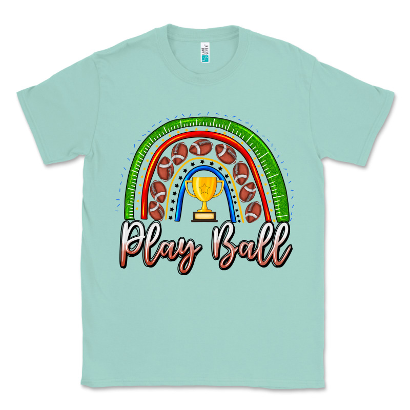 Play Ball Football Rainbow Classic Tee by CowhideDigitalArt | Teevron
