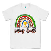 White Play Ball Football Rainbow Classic Tee - CowhideDigitalArt