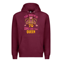 Burgundy the queen is 70 long live the queen Premium Hoodie - Jasminsmagicworld