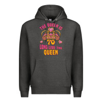 Charcoal Heather the queen is 70 long live the queen Premium Hoodie - Jasminsmagicworld