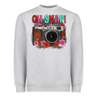 Heather Grey oh snap rose grey leopard vintage camera Heavyweight Sweatshirt - FaDigitalArtStudio