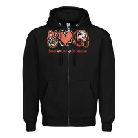 Black Peace Love Dalmatians Zipper Hoodie - Jasminsmagicworld