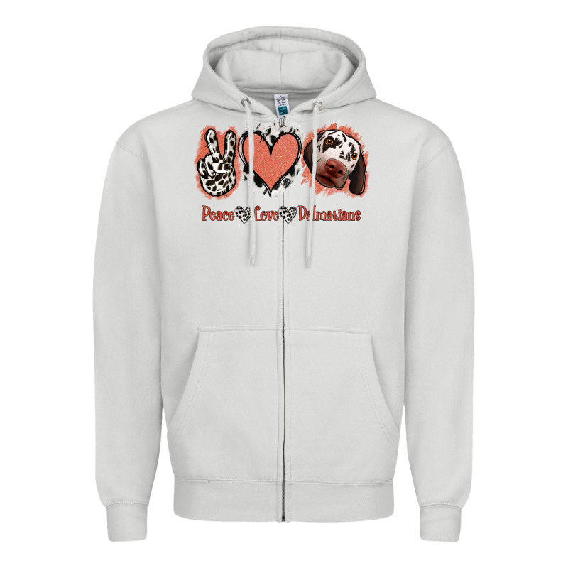 Peace Love Dalmatians Zipper Hoodie by Jasminsmagicworld | Teevron