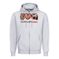 Heather Grey Peace Love Dalmatians Zipper Hoodie - Jasminsmagicworld
