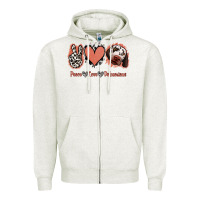 Oatmeal Heather Peace Love Dalmatians Zipper Hoodie - Jasminsmagicworld