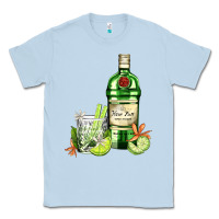 Dusty Blue gin tonic bottle and cocktail Classic Tee - AdoDesignShop