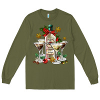 Army Green Christmas martini  and martini bottle Long Sleeve Tee - AdoDesignShop