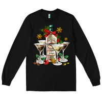 Black Christmas martini  and martini bottle Long Sleeve Tee - AdoDesignShop