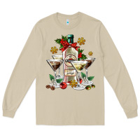 Mushroom Christmas martini  and martini bottle Long Sleeve Tee - AdoDesignShop