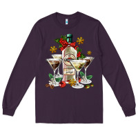 Plum Christmas martini  and martini bottle Long Sleeve Tee - AdoDesignShop