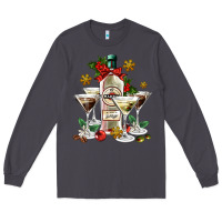 Smoke Christmas martini  and martini bottle Long Sleeve Tee - AdoDesignShop