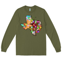 Army Green christmas texas map Long Sleeve Tee - AdoDesignShop