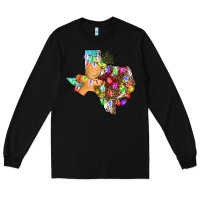 Black christmas texas map Long Sleeve Tee - AdoDesignShop
