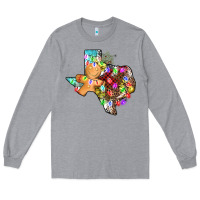 Heather Grey christmas texas map Long Sleeve Tee - AdoDesignShop