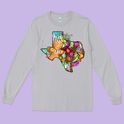 Christmas Texas Map Long Sleeve Tee Designed By Adodesignshop