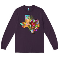 Plum christmas texas map Long Sleeve Tee - AdoDesignShop