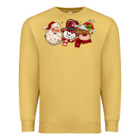 Antique Gold santa snowman reindeer Premium Sweatshirt - MaliasSmallBusiness
