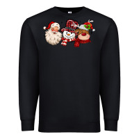 Black santa snowman reindeer Premium Sweatshirt - MaliasSmallBusiness
