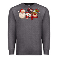 Charcoal Heather santa snowman reindeer Premium Sweatshirt - MaliasSmallBusiness