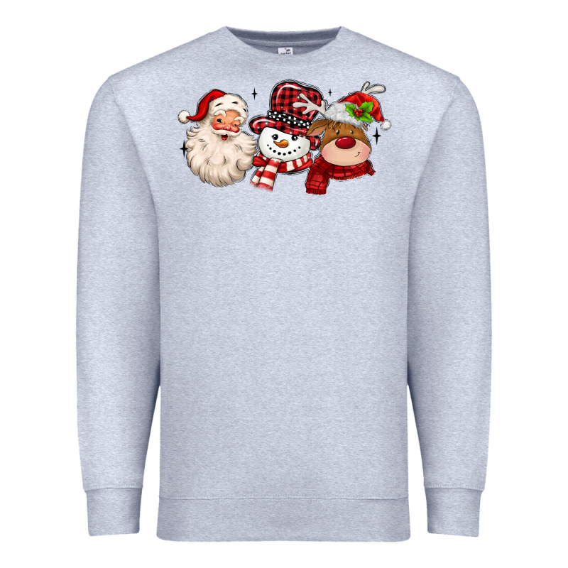 Santa Snowman Reindeer Premium Sweatshirt by MaliasSmallBusiness | Teevron