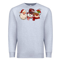 Heather Grey santa snowman reindeer Premium Sweatshirt - MaliasSmallBusiness