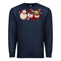 Navy santa snowman reindeer Premium Sweatshirt - MaliasSmallBusiness