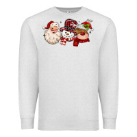 Oatmeal Heather santa snowman reindeer Premium Sweatshirt - MaliasSmallBusiness