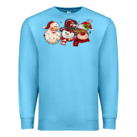 Ocean Blue santa snowman reindeer Premium Sweatshirt - MaliasSmallBusiness