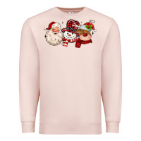 Pale Pink santa snowman reindeer Premium Sweatshirt - MaliasSmallBusiness
