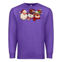 Purple santa snowman reindeer Premium Sweatshirt - MaliasSmallBusiness