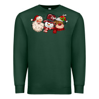 Sports Green santa snowman reindeer Premium Sweatshirt - MaliasSmallBusiness